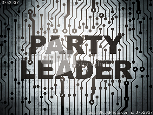 Image of Political concept: circuit board with Party Leader