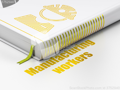 Image of Manufacuring concept: book Factory Worker, Manufacturing Workers on white background