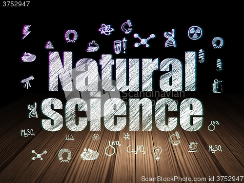 Image of Science concept: Natural Science in grunge dark room