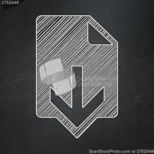 Image of Web development concept: Download on chalkboard background