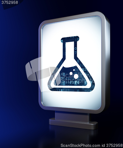 Image of Science concept: Flask on billboard background