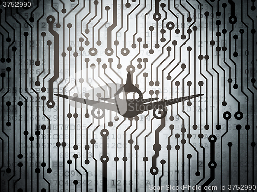 Image of Travel concept: circuit board with Aircraft