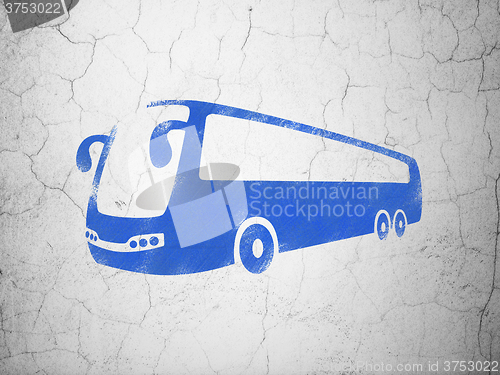 Image of Tourism concept: Bus on wall background