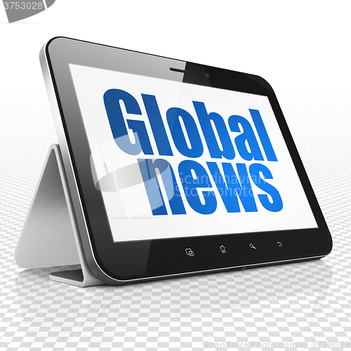 Image of News concept: Tablet Computer with Global News on display