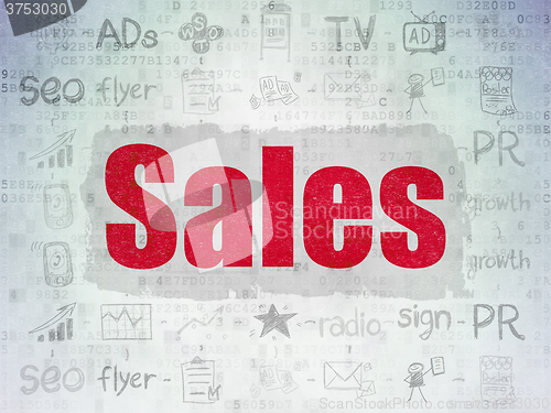 Image of Marketing concept: Sales on Digital Paper background