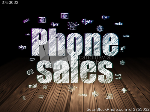 Image of Marketing concept: Phone Sales in grunge dark room