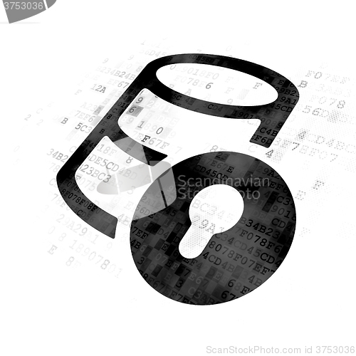 Image of Database concept: Database With Lock on Digital background