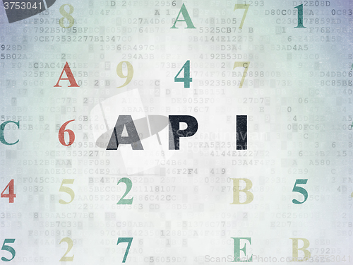 Image of Database concept: Api on Digital Paper background