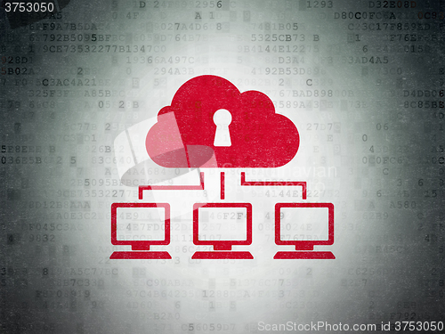 Image of Privacy concept: Cloud Network on Digital Paper background