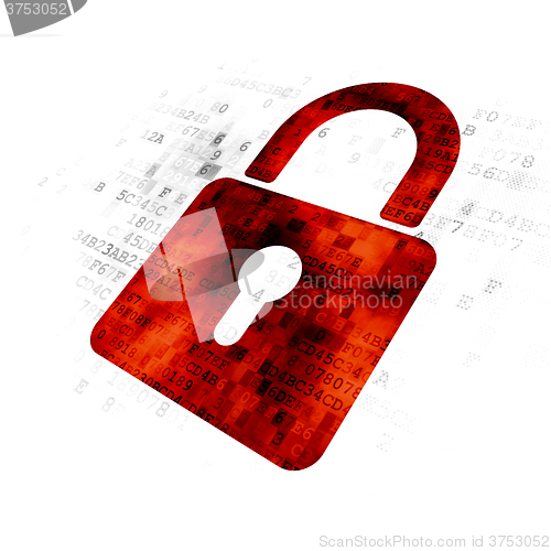 Image of Privacy concept: Closed Padlock on Digital background