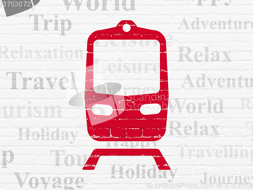 Image of Tourism concept: Train on wall background