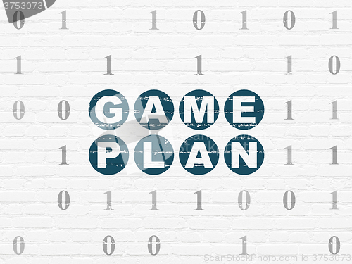 Image of Business concept: Game Plan on wall background