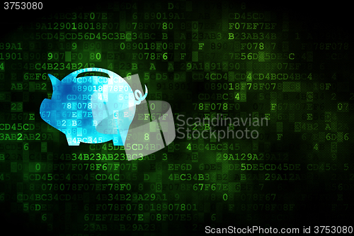 Image of Money concept: Money Box on digital background