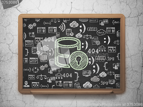 Image of Software concept: Database With Lock on School Board background