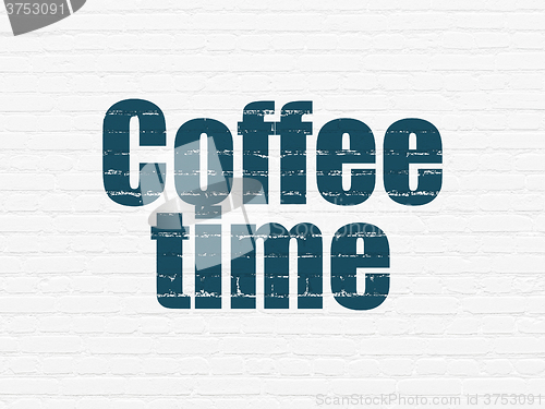 Image of Timeline concept: Coffee Time on wall background