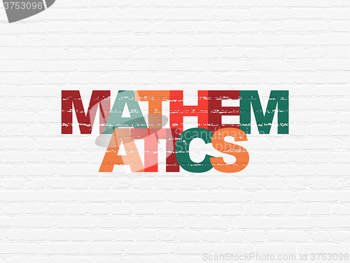 Image of Education concept: Mathematics on wall background