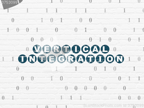 Image of Finance concept: Vertical Integration on wall background