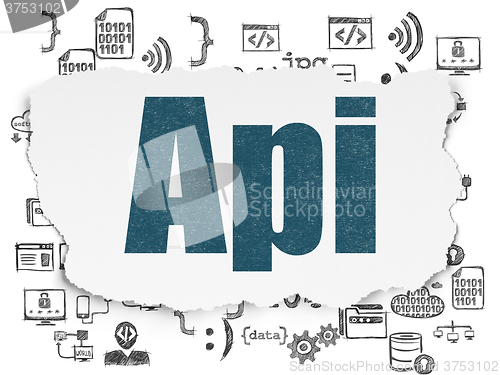 Image of Software concept: Api on Torn Paper background
