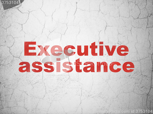 Image of Finance concept: Executive Assistance on wall background