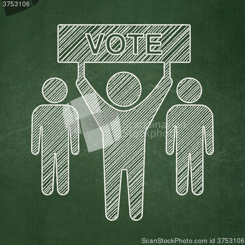 Image of Political concept: Election Campaign on chalkboard background