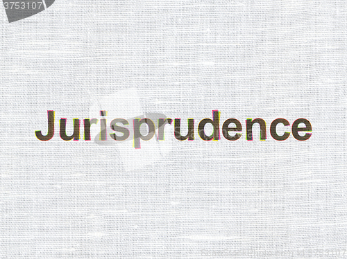 Image of Law concept: Jurisprudence on fabric texture background