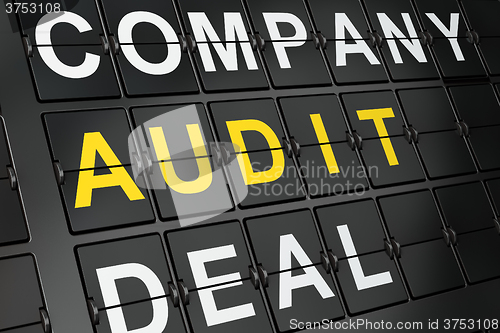 Image of Finance concept: Audit on airport board background