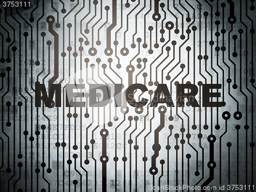 Image of Health concept: circuit board with Medicare