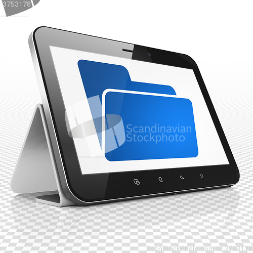 Image of Finance concept: Tablet Computer with Folder on display