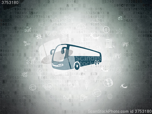 Image of Tourism concept: Bus on Digital Paper background