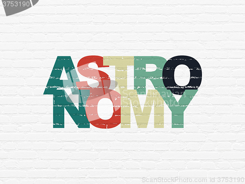 Image of Learning concept: Astronomy on wall background