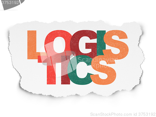 Image of Business concept: Logistics on Torn Paper background