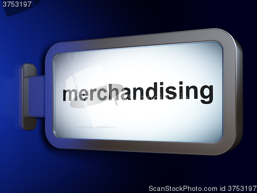 Image of Advertising concept: Merchandising on billboard background
