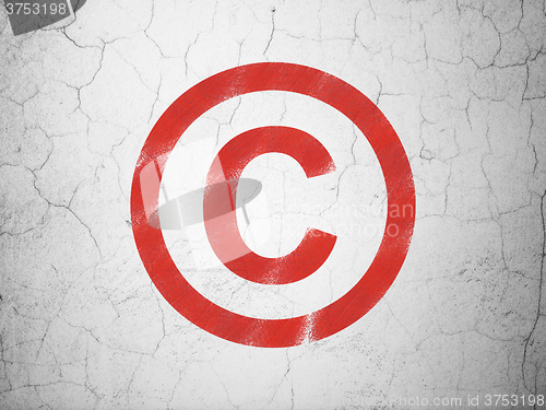 Image of Law concept: Copyright on wall background