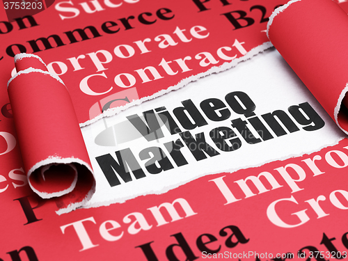 Image of Business concept: black text Video Marketing under the piece of  torn paper