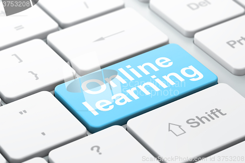 Image of Studying concept: Online Learning on computer keyboard background