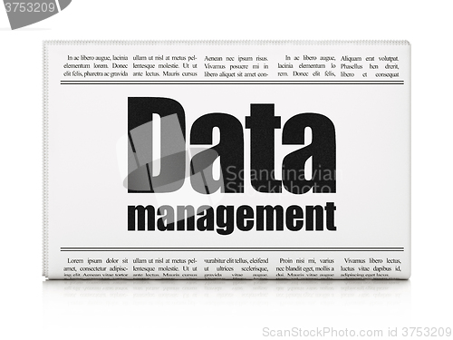Image of Data concept: newspaper headline Data Management