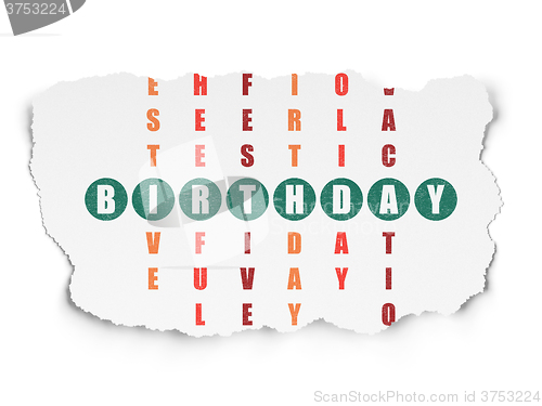 Image of Entertainment, concept: Birthday in Crossword Puzzle