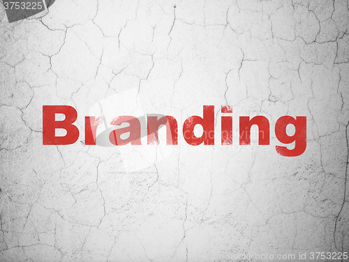 Image of Advertising concept: Branding on wall background