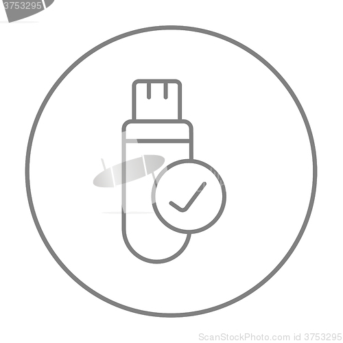 Image of USB flash drive line icon.