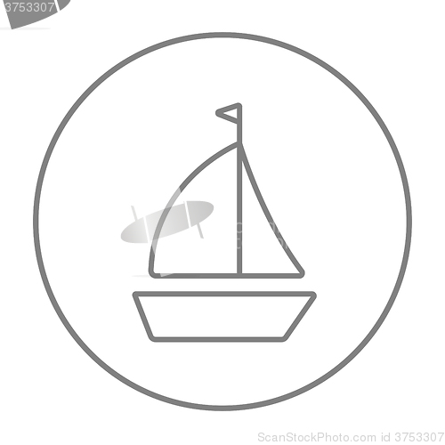 Image of Sailboat line icon.