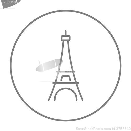 Image of Eiffel Tower line icon.