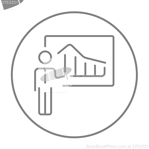 Image of Businessman with infographic line icon.