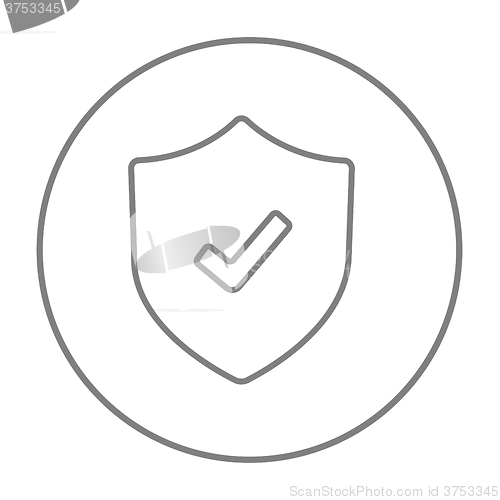 Image of Shield with check mark line icon.