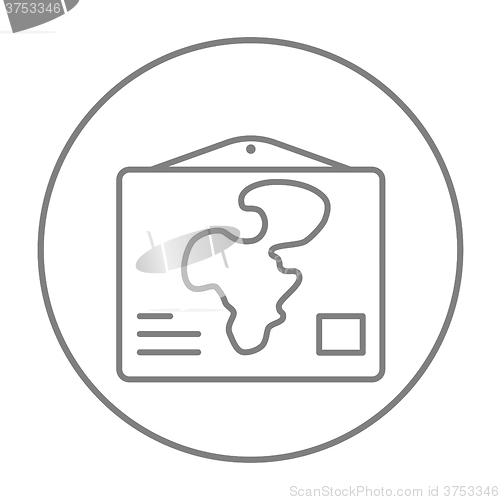 Image of World map line icon.