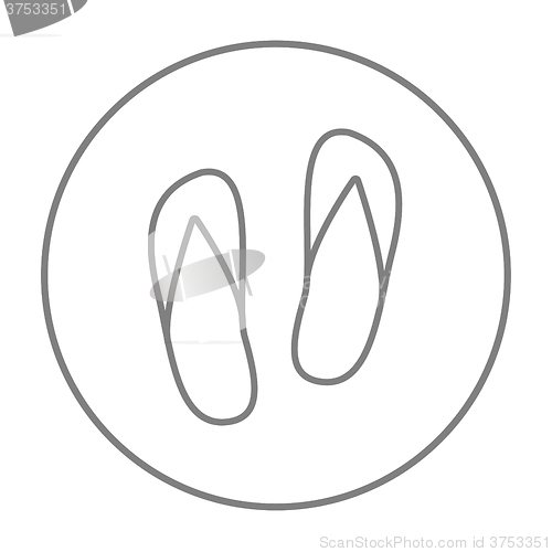 Image of Beach slipper line icon.