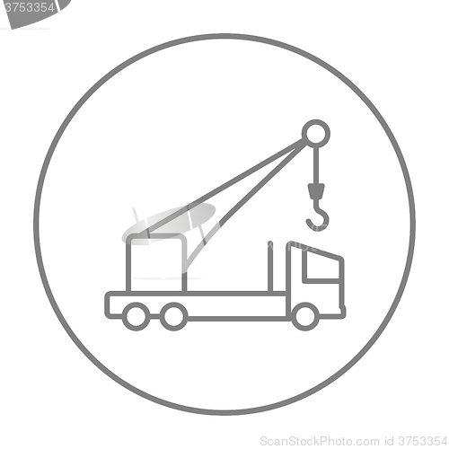 Image of Mobile crane line icon.