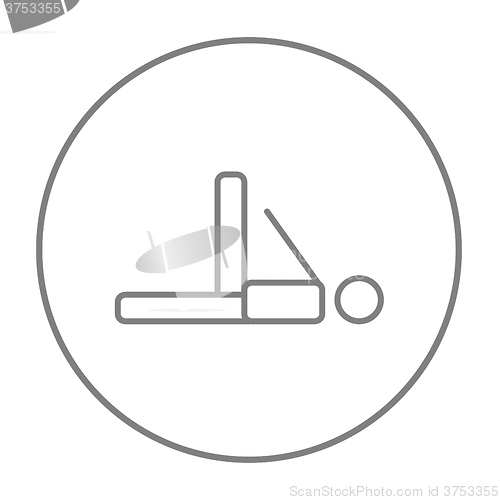 Image of Man making exercises line icon.