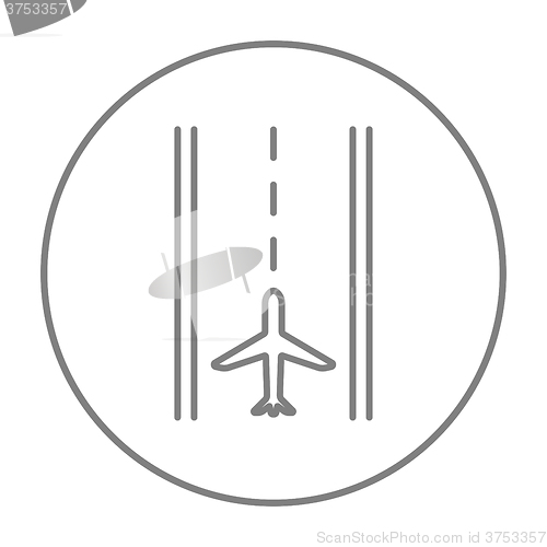 Image of Airport runway line icon.