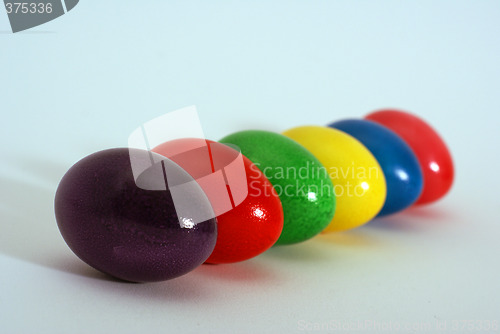Image of line of easter eggs