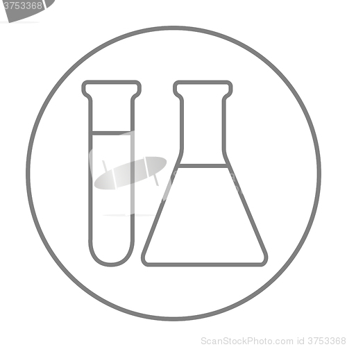 Image of Test tubes line icon.